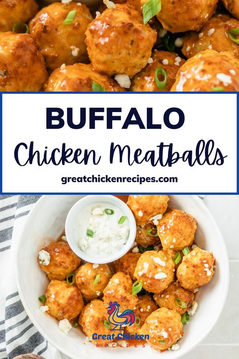 Air Fryer Buffalo Chicken Meatballs are juicy and easy to make. Ready in less than 20 minutes with 8 simple ingredients. #recipes #chicken #meatballs #appetizers #airfrying #chickenrecipes #buffalochicken Chicken Meatballs Air Fryer, Meatballs Air Fryer, Air Fryer Buffalo Chicken, Savory Meatballs, Buffalo Chicken Meatballs, Chicken Meatball Recipes, Homemade Buffalo Sauce, Air Fryer Recipes Chicken, Party Snack