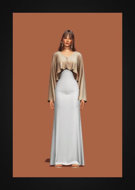 Long Dress & Cardigan II | Patreon Gorilla Gorilla, Dress Cardigan, Sims 4 Dresses, Sims 4 Cc, Dress With Cardigan, Sims Cc, Sims 4, Long Dress, Womens Dresses