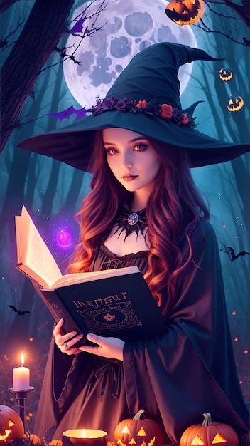 Chica bruja de halloween con libro mágic... | Premium Photo #Freepik #photo #horror #brujas #bruja-halloween #sombrero-bruja Witch Photos, Happy Halloween Witches, Photo Lab, Your Photo, Premium Photo, Happy Halloween, Photo Editing, Witch, Lab