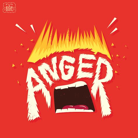 Angry Typography, Anger Drawing, Risa Rodil, Kids Graphic Design, Inside Out Characters, 타이포그래피 포스터 디자인, Disney Inside Out, Text Logo Design, Graphic Design Lessons