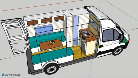 DISEÑAR furgoneta CAMPER: pasos, ideas y programas Autocaravana Interior Ideas, Interior Design Camper, Campervan Life, Camper Trailers, Car Camping, Ford Transit, Mini Van, Cozy Living, Decoration Design