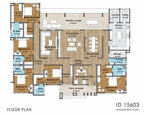 Plan Description This spacious, modern 5 bedroom house plan is the ideal choice for a medium sized family. Its elegant finish lives up to today's design standards and the ample backyard provision allows for a large pool ensuring the whole family can have some wet and wild fun from the comfort of home (Pool drawing not included). The pool house comes loaded with a bar and lounge area providing comfortable outdoor sitting perfect for hosting friends and family. The main house maintains a chique at 5 Bedroom Storey Building Plan, 5 Bedroom House Floor Plan 2 Story With Pool, 5 Bedroom House Plans South Africa, Sims Layout, Luxury House Floor Plans, 5 Bedroom Duplex Designs In Nigeria, Pool Drawing, 5 Bedroom Villa, Bar And Lounge