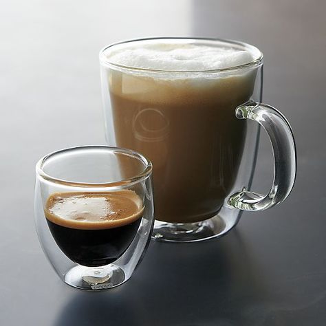 Hip bistro styling in industrial-strength borosilicate glass. Handmade in a double-walled, insulating design to float your beverage of choice—hot or cold. Nitro Coffee, Cappuccino Maker, Coffee Facts, Coffee Glasses, Gourmet Coffee, Glass Coffee Mugs, Coffee Gifts, Great Coffee, Coffee Roasters