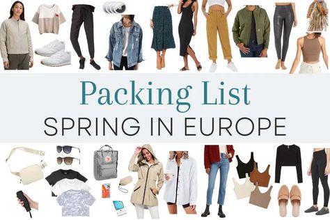 What to Pack for Spring in Europe: A Complete Packing List and Outfit Inspiration Europe In A Carry On Spring, Europe In March Packing, Capsule Packing Spring Europe, Fashion For Europe Travel Outfits, 3 Week Packing List Europe, What To Take To Europe Packing Lists, Amsterdam Packing List Spring, 1 Month In Europe Packing Lists, Packing For Europe In May