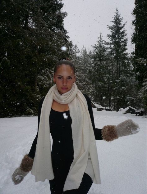 The Snow, Winter Scarf, A Woman, Gloves