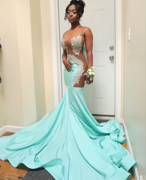 Types Of Prom Dresses, Turquoise Prom Dresses, Teal Prom Dresses, Mint Green Prom Dress, Prom Dress With Train, Sparkle Prom Dress, 15 Birthday, One Shoulder Prom Dress, African Prom Dresses