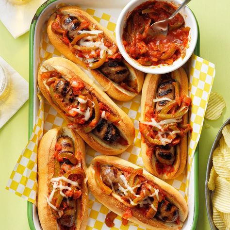 Grilled Italian Sausage Sandwiches Block Party Food, Sausage Sandwich Recipes, Grilled Italian Sausage, Summer Barbecue Food, Italian Sausage Sandwich, Sausage Sandwich, Sauteed Peppers And Onions, Sausage Sandwiches, Sauteed Peppers