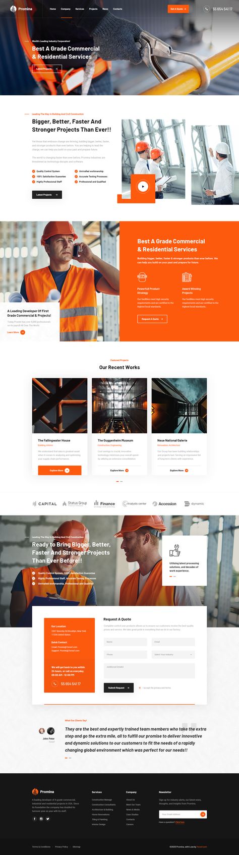 Hvac Website Design, Orange Web, Corporate Website Design, Website Design Inspiration Layout, Freelance Web Design, Business Website Design, Modern Web Design, Web Ui Design, Website Design Layout