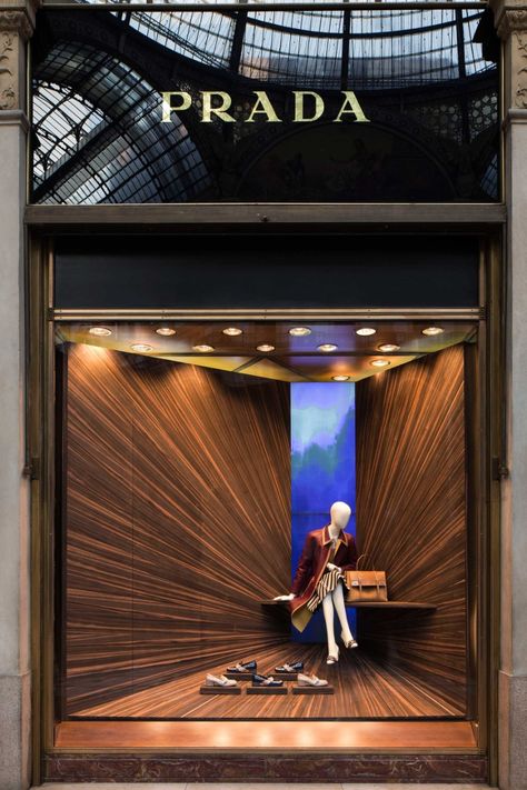 Prada Window Display on Behance Display Visual Merchandising, Vitrine Design, Store Window Display, Visual Merchandising Displays, Store Window Displays, Window Display Design, Store Window, Shop Window Design, Indie Room