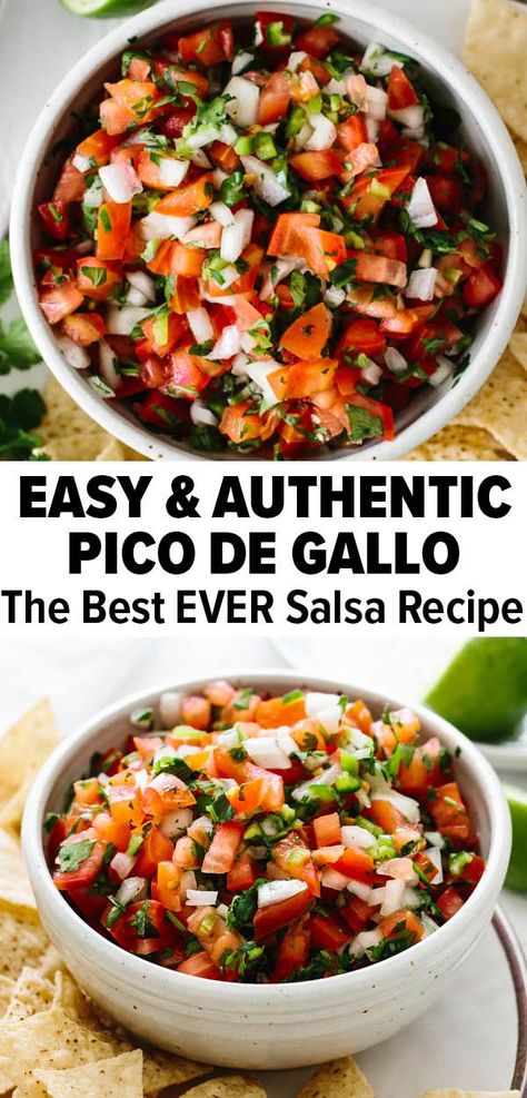 Spicy Pico De Gallo, Pico De Galo Recipes Authentic, Spicy Mexican Food, Pico De Galo Recipes, Authentic Salsa Recipe, Authentic Mexican Salsa Recipe, Chunky Salsa Recipe, Pico Recipe, Authentic Mexican Salsa