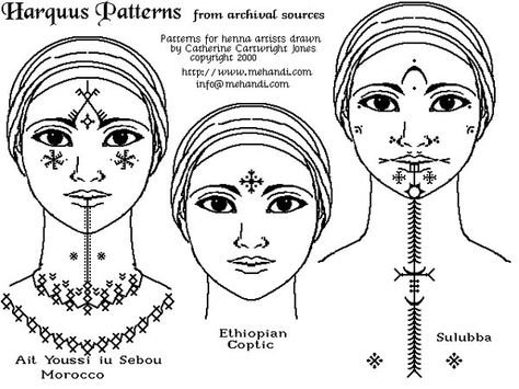 Ethiopian ink Amazigh Tattoos, Belly Dance Makeup, Berber Tattoo, Facial Markings, Tattoos Meaning, Dance Makeup, Facial Tattoos, Folk Design, Face Tattoos