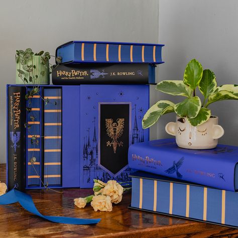 Harry Potter Books Collection, Ravenclaw Eagle, Harry Potter Book Collection Aesthetic, Harry Potter Book Set, Harry Potter Books Ravenclaw Edition, Kate Greenaway, Harry Potter Special Edition Books, Pretty Books, Cho Chang