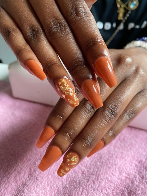 Ballerina Gel Nails, Burnt Orange Nails, Cute Gel Nails, Polish Colors, Dark Nails, Orange Nails, Gel Nail Designs, Dark Orange, Dream Nails