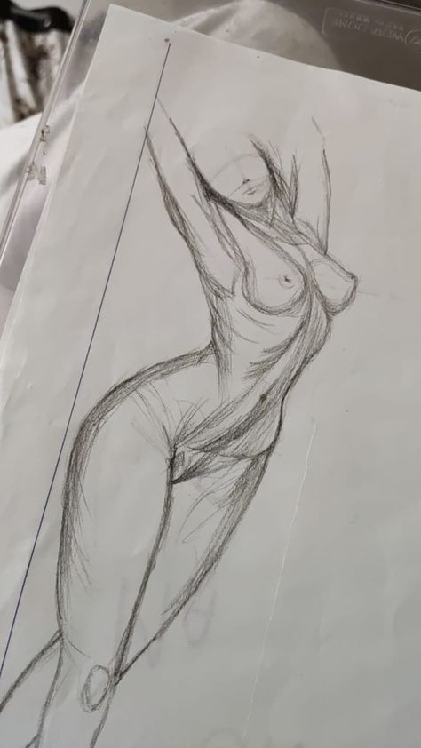 Female Sketch Poses, Body Figure Sketch, Nude Sketch Art, Body Sketches Female, Sketch Female Body, Woman Body Sketch, Skitse Bog, Dibujos Dark, Sketch Woman