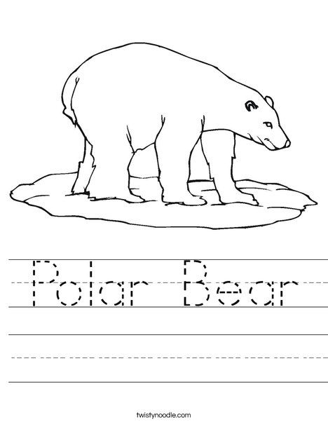 Polar Bear Worksheet - Twisty Noodle Polar Bears Kindergarten, Polar Bear Unit, Polar Animals Preschool, January Projects, Preschool Animals, Polar Bears Activities, Polar Bear Coloring Page, Polar Bear Color, Polar Bear Theme