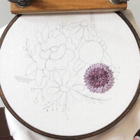 Michelle Staub ✶ Embroidery artist/author/instructor on Instagram: "Over the next month I’ll be showing you how to stitch a few different types of my favorite flowers! I just threw together some flowers for the purpose of making some tutorials but let me know if you’re interested in stitching the pattern yourself! Today I have a flower made with lazy daisy stitches. Is it a Dahlia? Chrysanthemum? Who knows! It can be anything you want it to be. I just think it’s cute. I set this flower up by m How To Stitch, Lazy Daisy Stitch, Favorite Flowers, Who Knows, Chrysanthemum, Flower Making, A Flower, Dahlia, Different Types