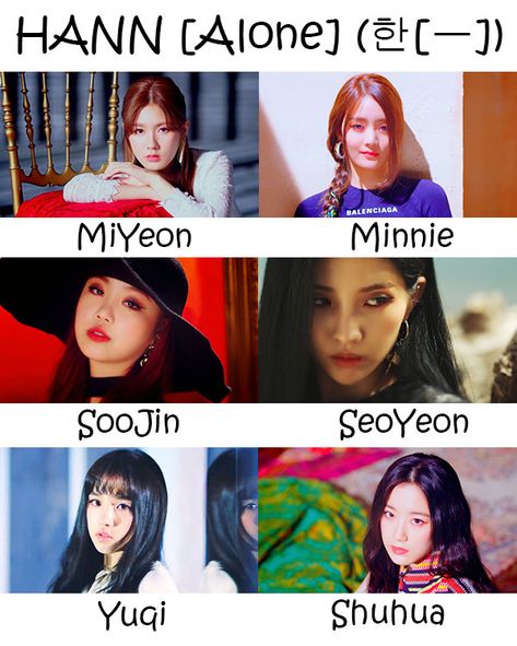 (G)I-DLE HANN [Alone] Who’s Who | KpopInfo114 (g)i-dle Members Names, Gidle Names Members, G Idle Members Name, Gidle Members Name, Profile Kpop, Kpop Group Names, Girls Group Names, Group Names, Girl General