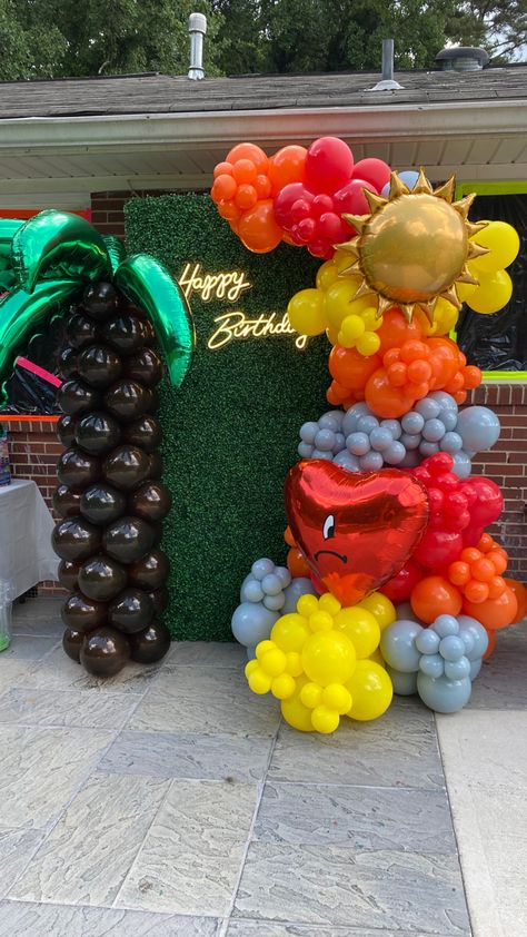 Bad Bunny Birthday Party Ideas, Bad Bunny Balloon Garland, Bad Bunny Party Ideas, Bad Bunny Birthday Party Decorations, Bad Bunny Centerpieces, Bad Bunny Themed Birthday, Bad Bunny Themed Birthday Party, Bad Bunny Cake Ideas, Bad Bunny Party Theme Ideas