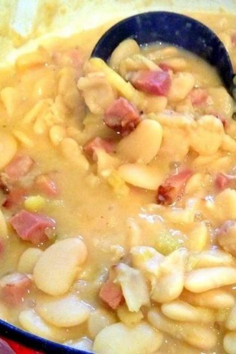 Lima Bean Soup Recipes, Ham And Lima Bean Soup, Lima Beans And Ham, Lima Bean Soup, Lima Bean Recipes, Beans In Crockpot, Soup Beans, Rustic Recipes, Lima Bean