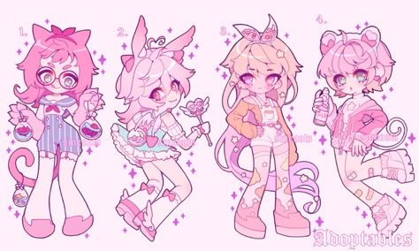 Pink Characters, Cute Animal Drawings Kawaii, Drawing Anime Clothes, Wow Art, Anime Drawings Tutorials, Cute Art Styles, 영감을 주는 캐릭터, Kawaii Drawings, Cute Animal Drawings