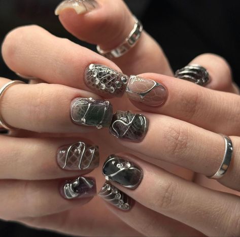 Nail Cool, Mens Nails, Dark Design, Punk Nails, Nail Swag, Dream Nails, Fire Nails, Funky Nails, Nail Tech