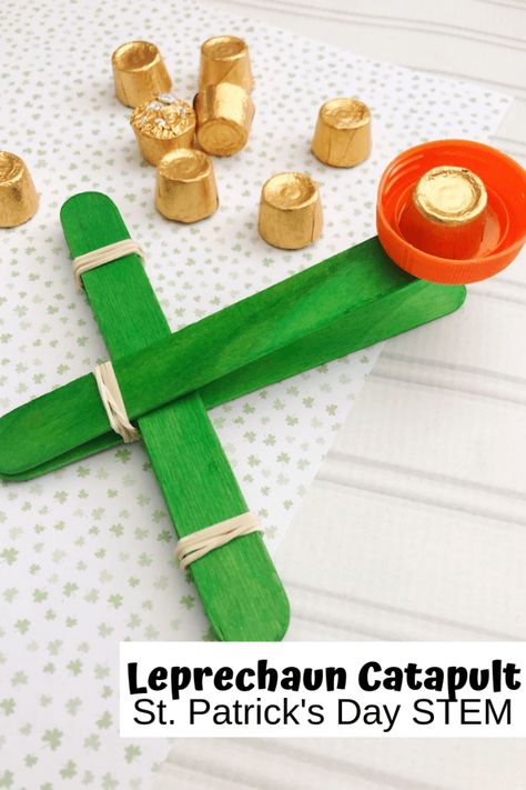 St Patrick's Day Science Preschool, St Patrick's Day Popsicle Stick Crafts, St Patrick’s Day Decorations For Kids, Popsicle Stick St Patricks Day Craft, Saint Patrick's Crafts For Kids, St Patricks Stem Activities For Kids, At Patrick Day Activities, St Pats Activities For Kids, St Patricks Day Easy Craft