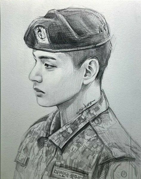 Kim Taehyung Sketch Pencil, Taehyung Pencil Sketch, Bts Pencil Drawing, Jungkook Drawings, Panda Sketch, Drawings Of Animals, Taehyung's Art, Sketchbook Artist, Pencil Sketch Images