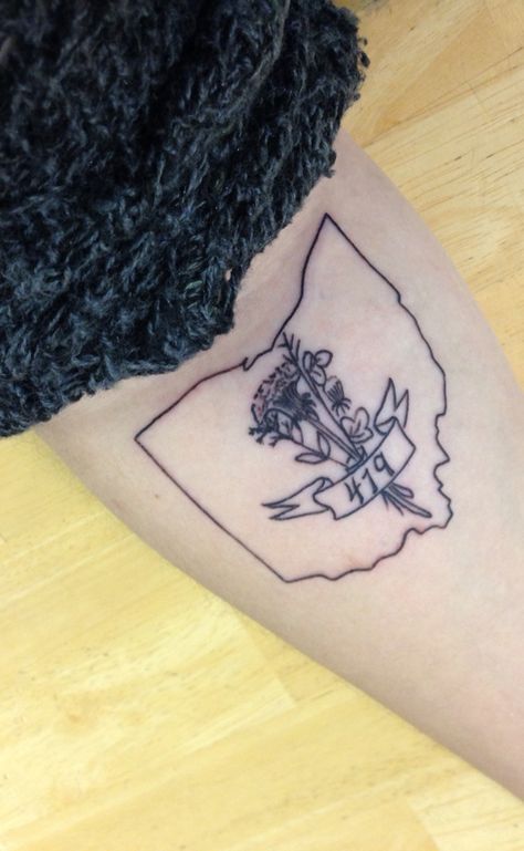 Toledo, Ohio tattoo! Done at Ink Mafia. Bowling Green, Ohio. Ohio Tattoo Ideas, Mafia Tattoo, Ohio Tattoo, Apocalypse Tattoo, Bowling Green Ohio, State Tattoos, 2024 Aesthetic, Toledo Ohio, Elephant Tattoos