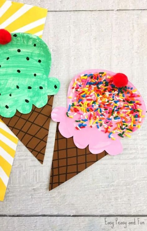 Easy Paper Crafts For Kids, Plate Crafts For Kids, Ice Cream Crafts, Paper Plate Crafts For Kids, Kids Plates, Summer Crafts For Kids, Spring Crafts For Kids, Paper Plate Crafts, Plate Crafts