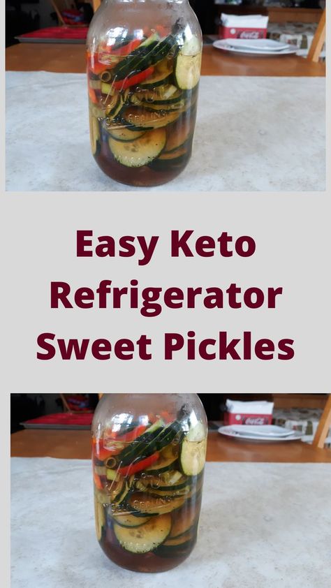 Keto Pickles, Keto Refrigerator Pickles, Refrigerator Sweet Pickles Recipe, Pickles Homemade Easy Refrigerator Spicy, Sweet Heat Refrigerator Pickles, Refrigerator Sweet Pickle Relish, Sweet Hot Pickles, Sweet Refrigerator Pickles, Refrigerator Sweet Gherkin Pickle Recipe