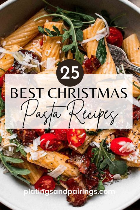 Ditch the standard ham or prime rib for the holidays and serve up one of these delicious Christmas pasta recipes instead!From manicotti, to pasta alla vodka, and more! // pasta recipes for christmas dinner Christmas Eve Pasta Dishes, Pasta Dishes For Christmas Dinner, Christmas Pasta Dishes, Dinner Party Pasta Recipes, Prime Rib Pasta, Pasta Dinner Party, Recipes For Christmas Dinner, Winter Pasta Dishes, Holiday Pasta