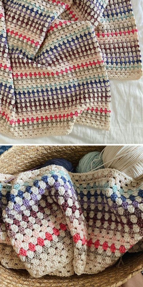 Granny Stripe Stitch Crochet Ideas and Free Patterns | Crochetpedia Modern Granny Stripe Blanket, Striped Granny Blanket, Granny Stripe Crochet Blanket, Crochet Stitches Variegated Yarn, Crochet Patterns Blankets Free, Granny Stripe Blanket Pattern Free, Easy Quick Crochet Blanket, Ripple Stitch Crochet Pattern Free, Granny Stripe Crochet Pattern Free