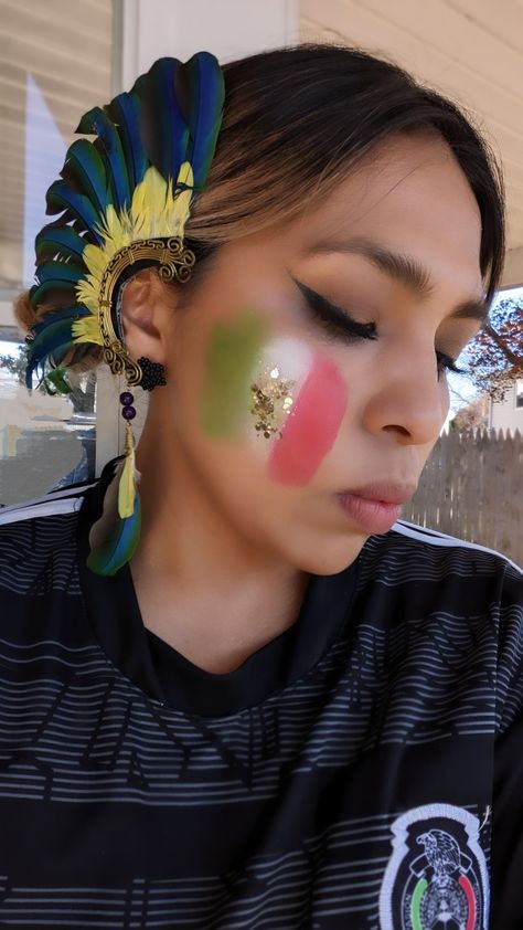 Mexico Face Paint, Mexican Face Paint, Mexico Painting, Latina Aesthetic, Mexico Soccer, Mexican Flag, Mexican Flags, Face Painting Designs, Paint Ideas