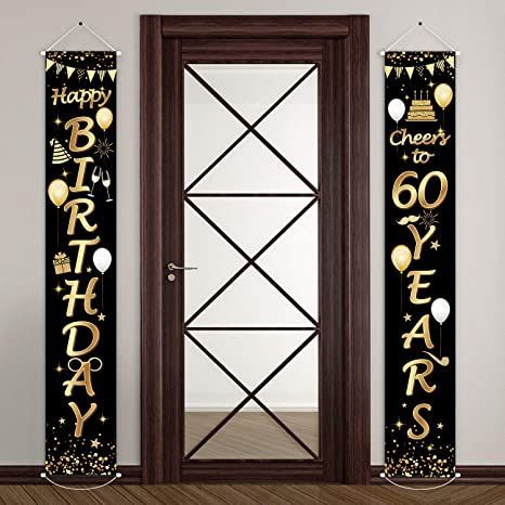 2 Pieces 60th Birthday Party Decorations Cheers to 60 Years Banner 60th Party Decorations Welcome Porch Sign for 60 Years Birthday Supplies (60th Birthday) 80th Birthday Banner, 40th Party Decorations, 70th Birthday Banner, 70th Birthday Parties Decorations, 60th Birthday Banner, 80th Birthday Party Decorations, 50th Birthday Banner, 40th Birthday Banner, Welcome Porch Sign