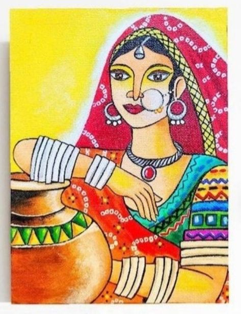 Heavenly Scenery, Rajasthani Theme, Jaipur Art, Round Painting, Canvas Art Painting Abstract, Rajasthani Art, Acrylic Vase, Buddha Art Painting, Oil Pastel Paintings