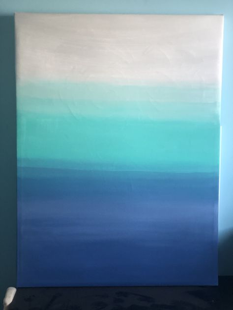 Ombre Art Canvas, Ombre Painting, Hall Painting, Fraternity Coolers, Ombre Art, Ombre Paint, Turquoise Painting, Beach Color, Future Ideas