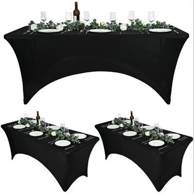 Thoughtful Design: Four reinforced foot pockets for fixing tablecloth,that firmly fix the tablecloth on the table and will not fall under the influence of the wind, providing a stable environment for the banquet, when guests enjoy your signature dishes, drinks, or desserts. Rectangular table covers exemplify modern sophistication and urban elegance. Size: 30" x 72", Colour: Black Plant Paradox Diet, Fitted Table Cover, Black Tablecloth, Grey Plates, Fitted Tablecloths, Wedding Tablecloths, Outdoor Tablecloth, Craft Fair Displays, White Table Cloth