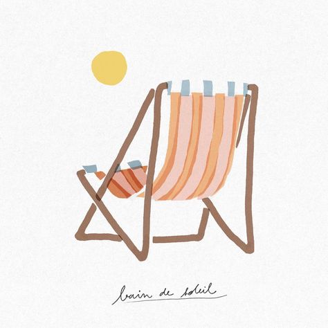 plaisir simple qu’on aimerait vite retrouver ☀️ . . #sun #sunbath #leisure #simplethings #simplepleasures #decoration #art #artwork #illustration #illustratrice #inspiration #sacreefrangine Seaside Drawing, Beach Umbrella Illustration, Sunbathing Illustration, Beach Illustration Art, Summer Illustration Design, Simple Illustration Art, Printify Ideas, Travelling Illustration, Beach Drawings