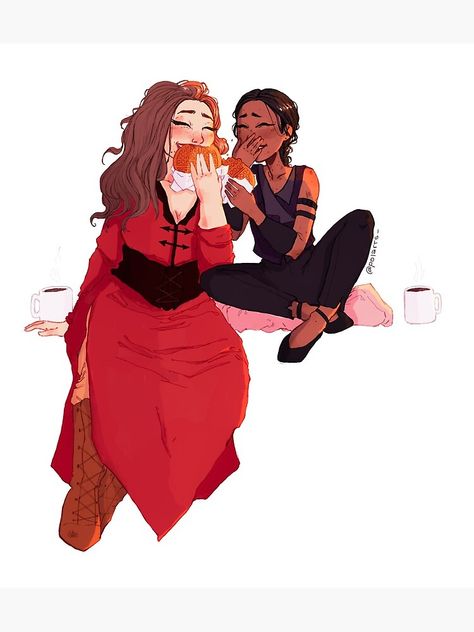 "Nina and Inej" Metal Print by Polartss | Redbubble Nina Zenik, Six Of Crows Characters, Inej Ghafa, Crow Books, Crooked Kingdom, The Grisha Trilogy, Crow Art, Want To Draw, Leigh Bardugo