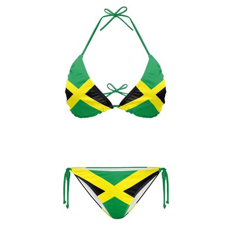 Yuuxorilu Jamaica Flag Women's High Waisted Bikini Set 2 Piece Halter Swimsuits Cheeky Brazilian Bathing Suits Spaghetti Straps Swimwears Swimsuits Triangle, Halter Swimsuits, Jamaica Flag, Triangle Swimsuit, Swimsuits Halter, Jamaica, Bathing Suit, String Bikinis, 2 Piece