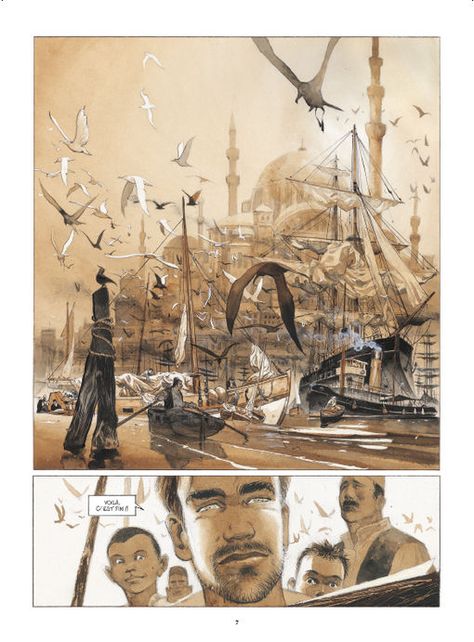 J'aime cette planche parce que j'aime les BD avec de grandes images très détaillées et artistiques. En plus de l'intrigue, c'est aussi une belle oeuvre d'art qui est belle à regarder! Graphic Novel Layout, Dragon Age Comics, Moebius Art, Comic Book Layout, Bd Art, L'art Du Portrait, Comic Layout, Graphic Novel Art, Comic Book Pages