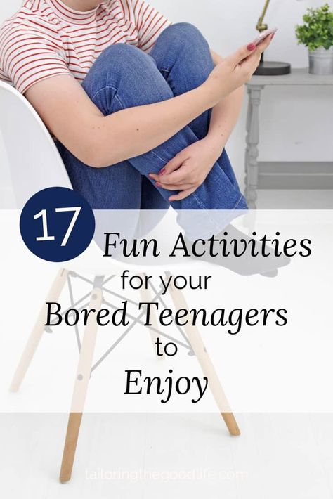 Although teenagers are on their phones a lot, they get bored sometimes too. Here you can find 17 fun activities for your teenagers to enjoy. Non-seasonal. Raising Teenagers Humor, Teenager Activities, Bored Jar, Raising Teenagers, Toddler Behavior, Raising Girls, Activities For Teens, Bonding Activities, Things To Do When Bored