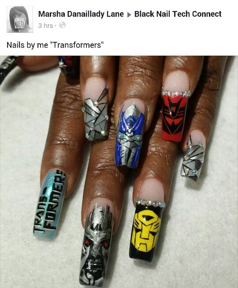 Optimus Prime Nails, Transformers Nail Art, Transformers Nails, Universal Nails, Transformers Rescue Bots, Transformers Funny, Rescue Bots, Wet Felting Projects, Transformers Movie