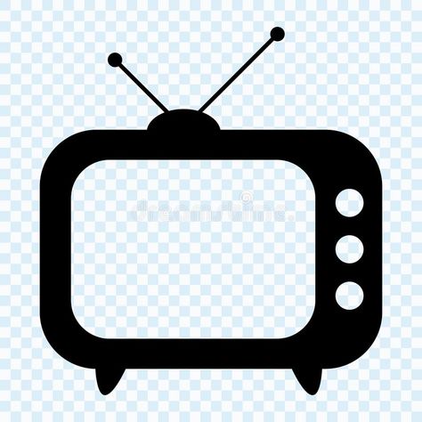 Old School Tv Drawing, Tv Icon Logo, Tv Icon Aesthetic, Retro Tv Illustration, Tv Vector, Tv Illustration, Entertainment Illustration, School Tv, Tv Props