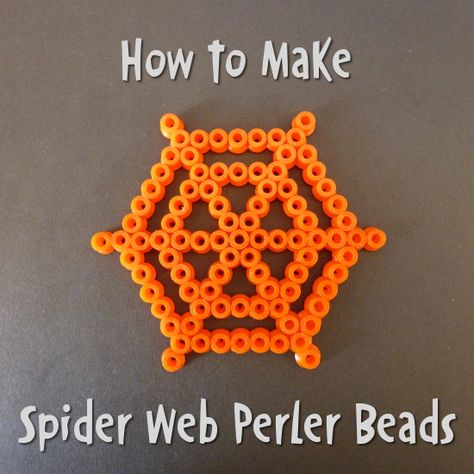 How to Make a Perler Bead Spider Web Pattern: Ideal Halloween Craft Kids Crafting Hama Fused Bead Patterns Design Instructions Spiders Cobweb Spiderweb Perler Bead Spider, Bead Spider Web, Make A Spider Web, Hama Beads Halloween, Spooky Cupcakes, Bead Spider, Halloween Perler, Fused Beads, Fall Creations