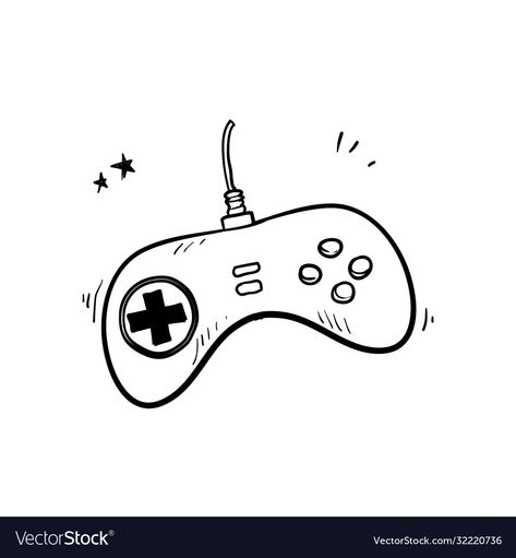 Joystick Drawing, Video Game Controller Drawing, Game Controller Drawing, Game Doodle, Controller Drawing, Video Game Drawings, Game Sketch, Doodle Png, Game Stick