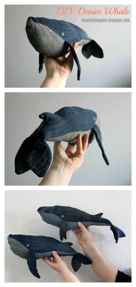 DIY Repurposed Denim Whale #freesewingpattern #sewingpattern #whalefreepattern #toyfreepattern