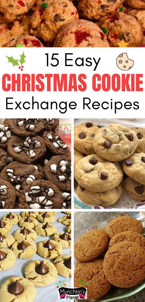 Christmas Cookies For Exchange, Cookie Exchange Recipes Easy, Christmas Cookie Swap Recipes, Xmas Cookies Recipes, Cookie Swap Recipes, Christmas Baking Easy, Christmas Cookie Exchange Recipes, Easy Holiday Cookies, Christmas Cookie Recipes Holiday