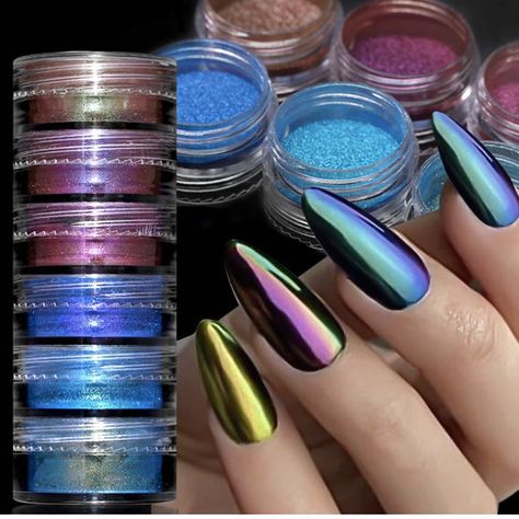 Gel Chrome Nails, Ombre Chrome Nails, Purple Chrome Nails, Chrome Manicure, Chrome Designs, Blue Chrome Nails, Aqua Nails, Aurora Nails, Chrome Nail Art