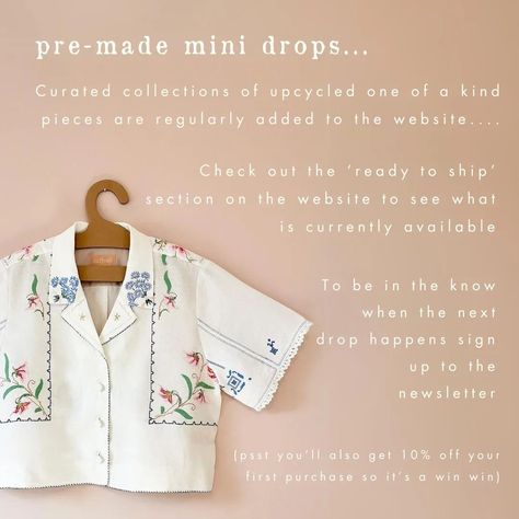 There's a few different ways to buy clothing with us so here's all the info in one place... 👀 . Working with only vintage, deadstock, repurposed and offcuts.. most things are one (or few) of a kind! This means that you end up with something truly unique and can personalise your design as everything is made to order! 🌸 . Shop via our fabric library or send in your own fabrics to be upcycled! Pop in your measurements for the perfect fit or order a standard UK size if you match the size guide 📏 ... Fabric Library, Sustainable Fashion Brands, Basic Dress, Vintage Textiles, Handmade Clothes, Your Design, Slow Fashion, Sustainable Fashion, Fashion Brand